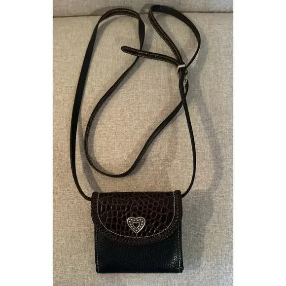 Brighton Leather Heart Wallet Organizer Crossbody Bag - Picture 5 of 10